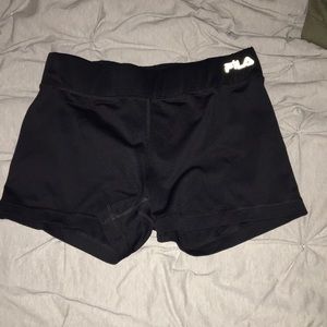 Black Fila spandex shorts